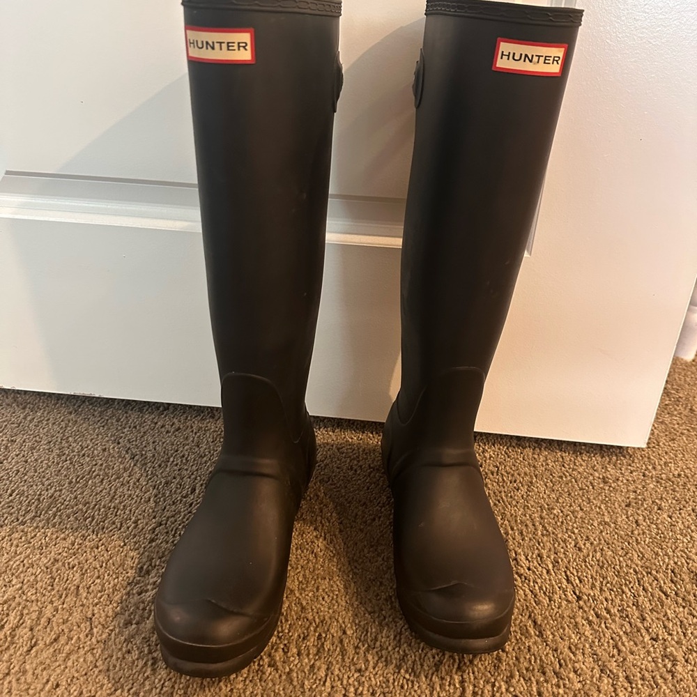 Hunter Black Tall Rain Boots